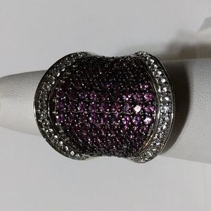 Rhodolite Garnet and Zircon Ring